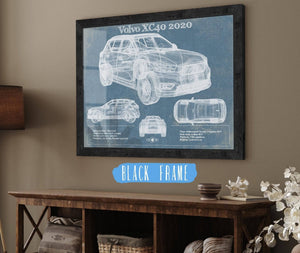 Cutler West Volvo XC40 SUV Vintage Blueprint Auto Print