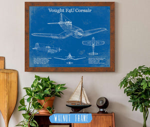 20" x 16" / Walnut Frame Cutler West Vought F4U Corsair Patent Blueprint Original Design Wall Art