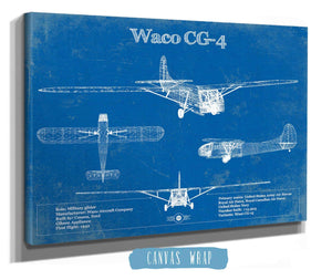 Cutler West Waco CG-4 Military Aircraft Patent Blueprint Original Military Wall Art