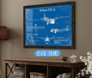 Cutler West Waco CG-4 Military Aircraft Patent Blueprint Original Military Wall Art