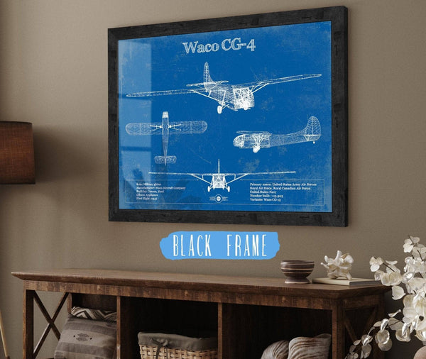 Cutler West Waco CG-4 Military Aircraft Patent Blueprint Original Military Wall Art