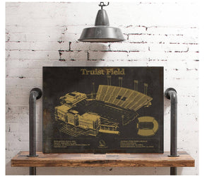 Cutler West Wake Forest Football Art - Truist Field Vintage Wall Art