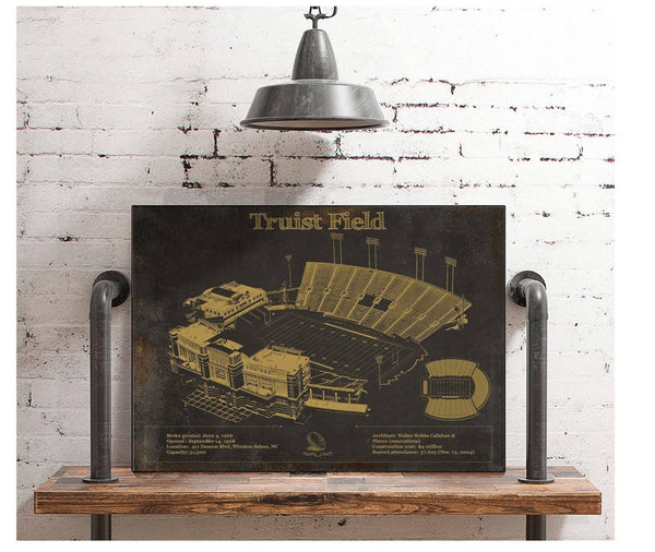 Cutler West Wake Forest Football Art - Truist Field Vintage Wall Art
