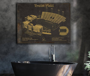 Cutler West Wake Forest Football Art - Truist Field Vintage Wall Art