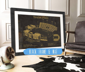 20" x 16" / Black Frame & Mat Cutler West Wake Forest Football Art - Truist Field Vintage Wall Art