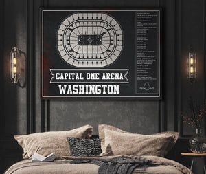 Cutler West Washington Capitals Team color - Capital One Arena Seating Chart Vintage Art Print