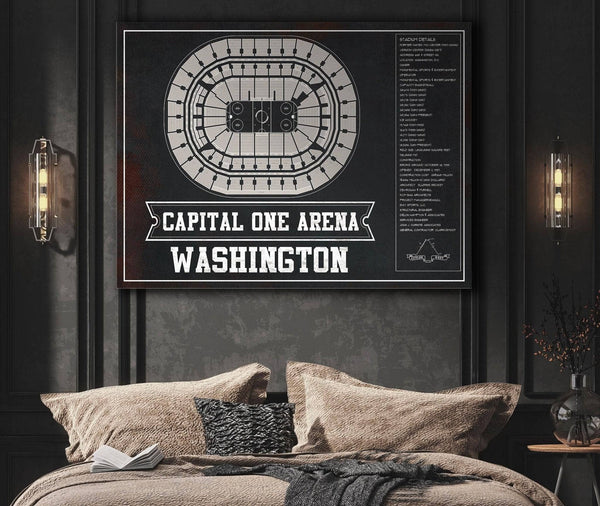 Cutler West Washington Capitals Team color - Capital One Arena Seating Chart Vintage Art Print