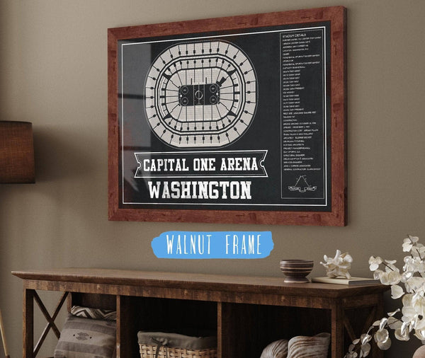 Cutler West Washington Capitals Team color - Capital One Arena Seating Chart Vintage Art Print