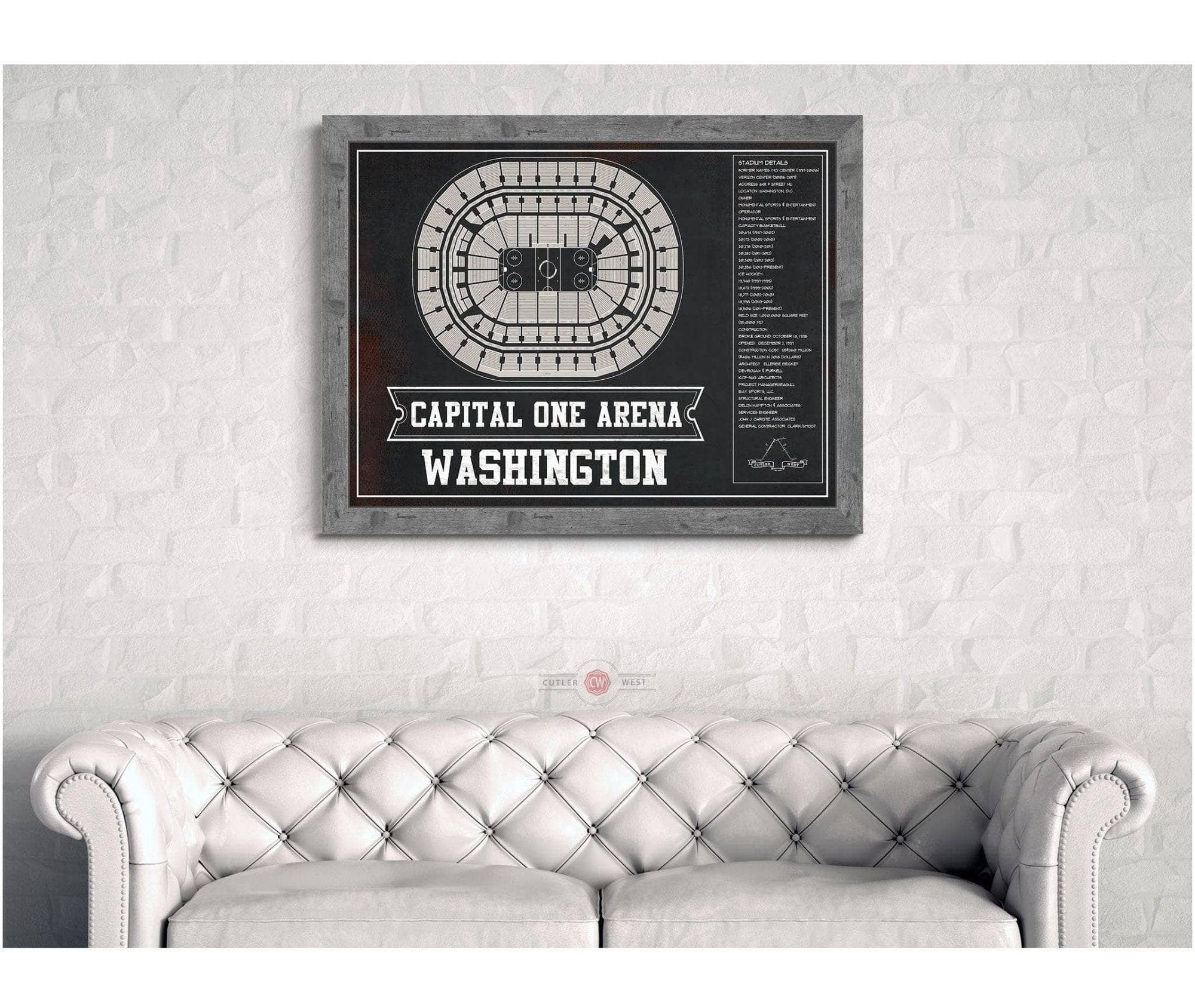 Cutler West Washington Capitals Team color - Capital One Arena Seating Chart Vintage Art Print