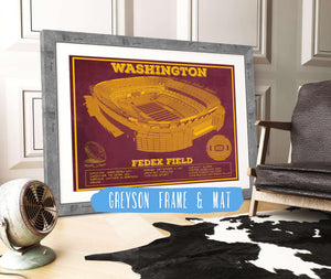 14" x 11" / Greyson Frame & Mat Cutler West Washington Football Team Stadium Art - Fedex Field Wall Art