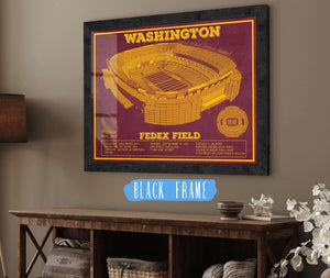 20" x 16" / Black Frame Cutler West Washington Football Team Stadium Art - Fedex Field Wall Art