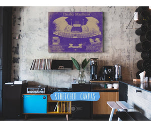 Cutler West Washington Huskies Art - Husky Stadium Vintage Stadium Blueprint Art Print