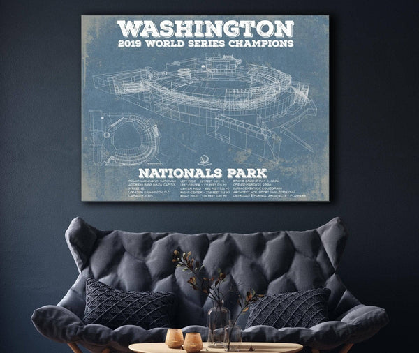 Cutler West Washington Nationals - National Park Vintage Stadium Blue Print