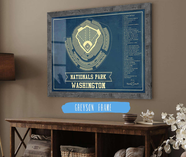 14" x 11" / Greyson Frame Cutler West Washington Nationals - National Park Vintage Stadium Print