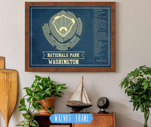 20" x 16" / Walnut Frame Cutler West Washington Nationals - National Park Vintage Stadium Print