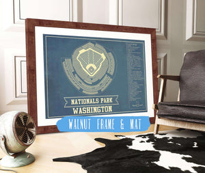 20" x 16" / Walnut Frame & Mat Cutler West Washington Nationals - National Park Vintage Stadium Print