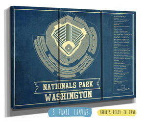 36" x 24" / 3 Panel Canvas Wrap Cutler West Washington Nationals - National Park Vintage Stadium Print