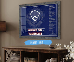 14" x 11" / Greyson Frame Cutler West Washington Nationals - National Park Vintage Stadium Team Color Print