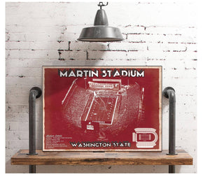 Cutler West Washington State Cougars Martin Stadium Team Color Vintage Art Print