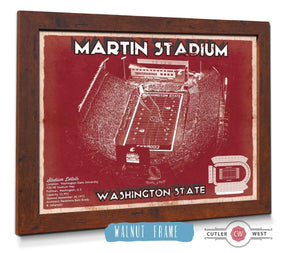 Cutler West Washington State Cougars Martin Stadium Team Color Vintage Art Print