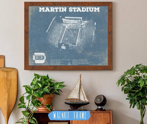 20" x 16" / Walnut Frame Cutler West Washington State Cougars Martin Stadium Vintage Art Print