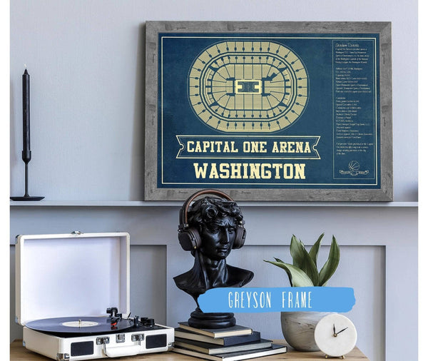 Cutler West Washington Wizards - Capital One Arena Vintage Basketball Blueprint NBA Print