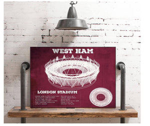 Cutler West West Ham United FC - Vintage London Stadium Soccer Print