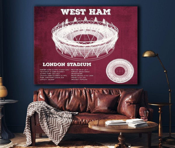 Cutler West West Ham United FC - Vintage London Stadium Soccer Print