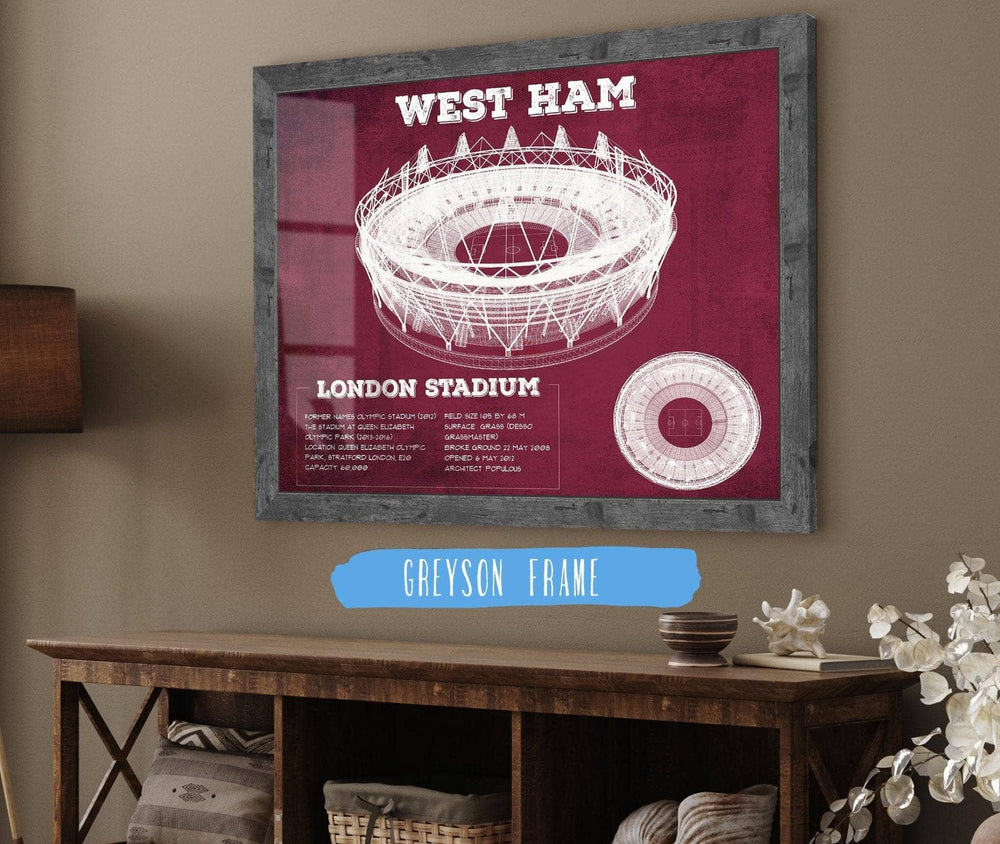 Cutler West West Ham United FC - Vintage London Stadium Soccer Print