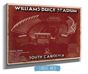 Cutler West Williams-Brice Stadium Art - South Carolina Gamecocks Vintage Blueprint Art Chart