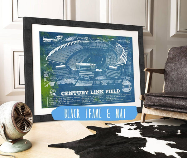 20" x 16" / Black Frame & Mat Cutler West Williams-Brice Stadium Art - South Carolina Gamecocks - Vintage Blueprint Art Chart
