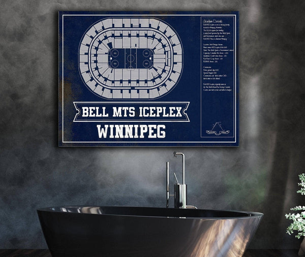 Cutler West Winnipeg Jets Bell MTS Iceplex Seating Chart - Vintage Hockey Print