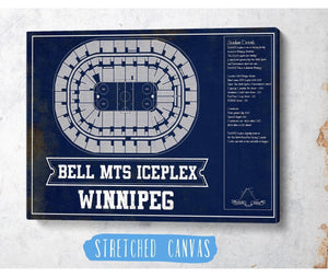 Cutler West Winnipeg Jets Bell MTS Iceplex Seating Chart - Vintage Hockey Print