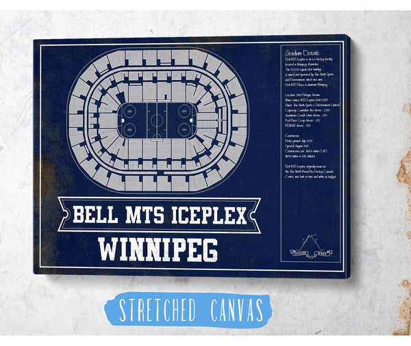 Cutler West Winnipeg Jets Bell MTS Iceplex Seating Chart - Vintage Hockey Print