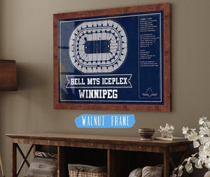 Cutler West Winnipeg Jets Bell MTS Iceplex Seating Chart - Vintage Hockey Print