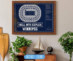 Cutler West Winnipeg Jets Bell MTS Iceplex Seating Chart - Vintage Hockey Print