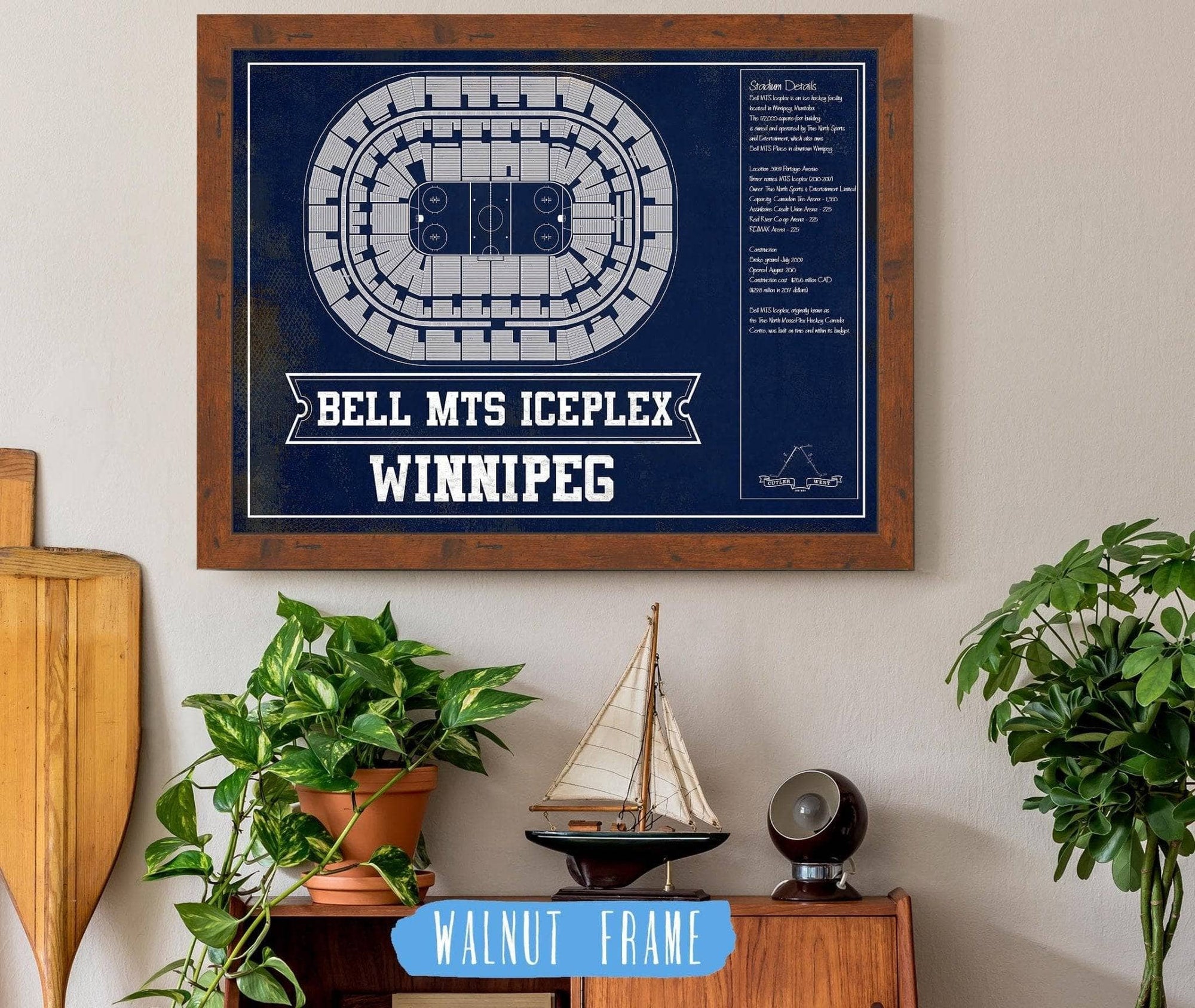 Winnipeg Jets Bell MTS Iceplex Seating Chart - Vintage Hockey Print