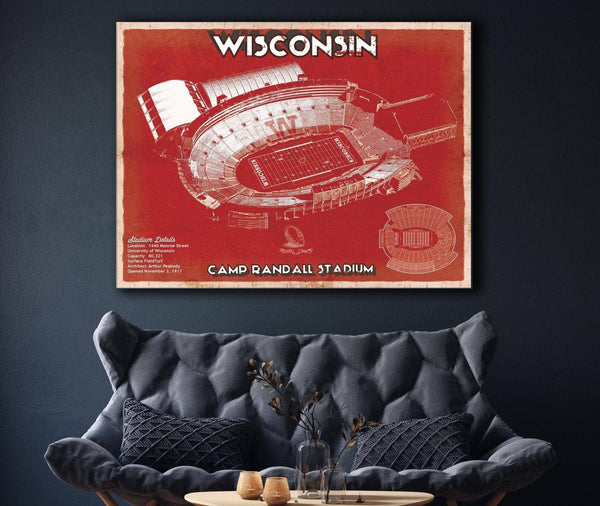 Cutler West Wisconsin Badgers Camp Randall Stadium Vintage Art Print