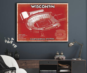 Cutler West Wisconsin Badgers Camp Randall Stadium Vintage Art Print