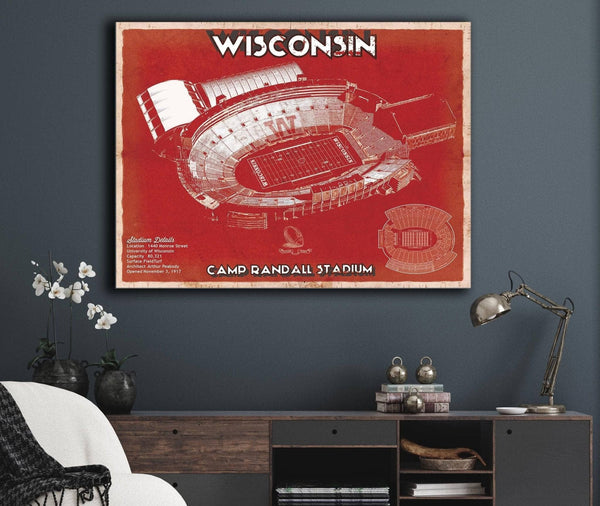 Cutler West Wisconsin Badgers Camp Randall Stadium Vintage Art Print