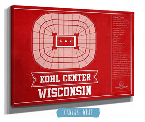 Cutler West Wisconsin Badgers Team Color Kohl Center Seating Chart Vintage Art Print