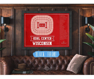 Cutler West Wisconsin Badgers Team Color Kohl Center Seating Chart Vintage Art Print