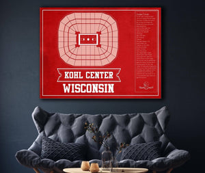 Cutler West Wisconsin Badgers Team Color Kohl Center Seating Chart Vintage Art Print