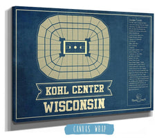 Cutler West Wisconsin Badgers Wisconsin Kohl Center Seating Chart Vintage Art Print