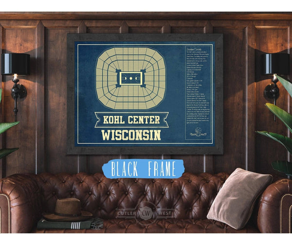 Cutler West Wisconsin Badgers Wisconsin Kohl Center Seating Chart Vintage Art Print