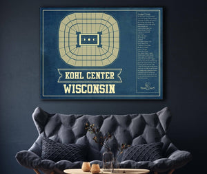 Cutler West Wisconsin Badgers Wisconsin Kohl Center Seating Chart Vintage Art Print