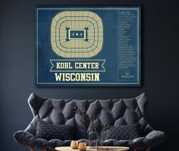 Cutler West Wisconsin Badgers Wisconsin Kohl Center Seating Chart Vintage Art Print
