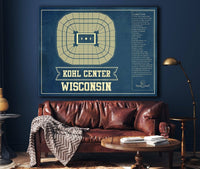 Cutler West Wisconsin Badgers Wisconsin Kohl Center Seating Chart Vintage Art Print