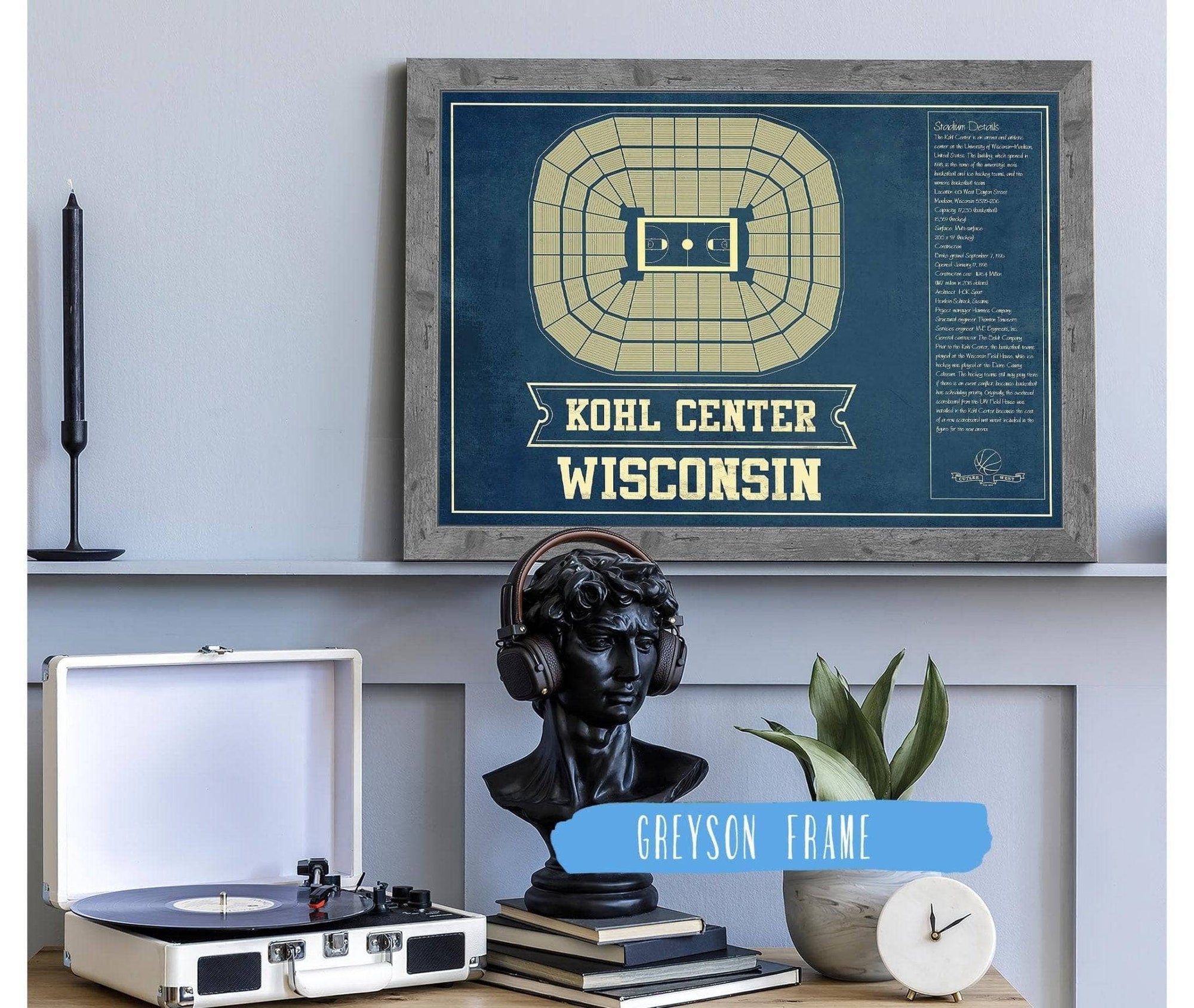 Cutler West Wisconsin Badgers Wisconsin Kohl Center Seating Chart Vintage Art Print