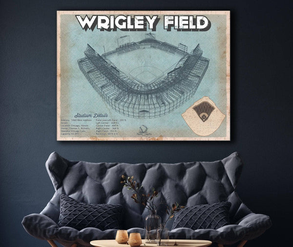 Cutler West Wrigley Field Art- Chicago Cubs Baseball Vintage Print